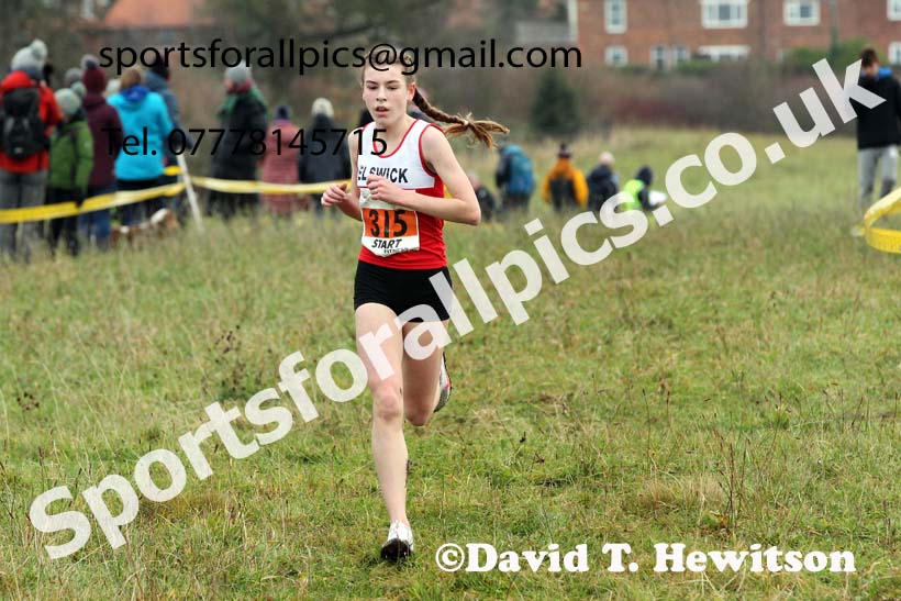 Girls under-15s, 2021 North Eastern Cross Country Championships, Sedgefield. Photo: David T. Hewitson/Sports for All Pics